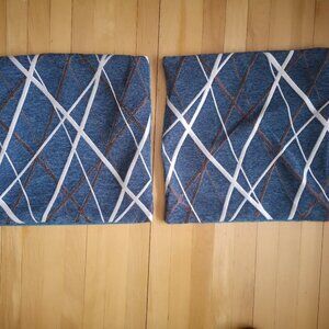 Miulee 18" x 18" Navy Silver & Brown Geometric Pattern 2 Pillow Covers Only